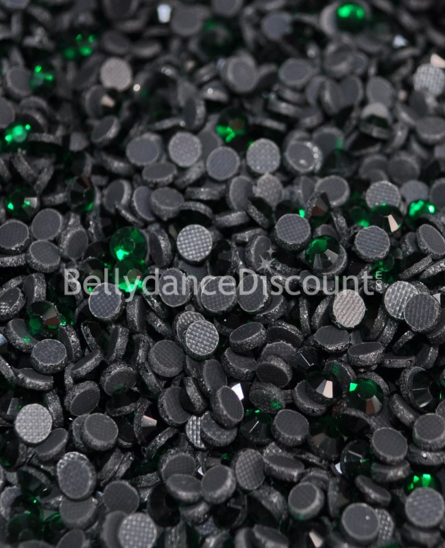 Lot de 500 strass thermocollants vert émeraude
