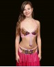 Set de danse orientale enfant top + ceinture "papillon" rose pâle