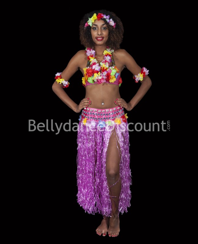 Costume di danza polinesiana rosa pallido