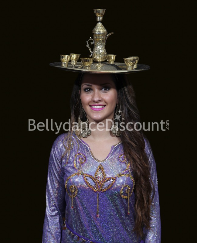 Plateau de danse orientale théière + 6 tasses intégrées