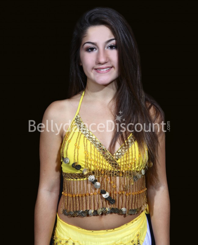 Top bambina di danza del ventre giallo