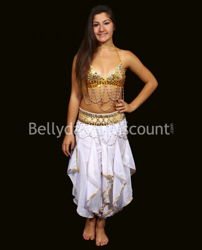 Sarouel enfant de danse orientale et Bollywood blanc