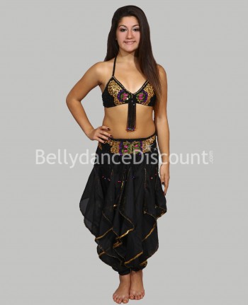 Pantalón Sarouel negro de danza oriental y Bollywood para niña