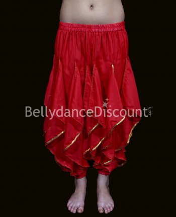 Pantalón Sarouel rojo de danza oriental y Bollywood para niña