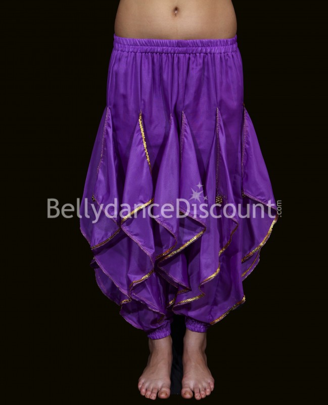 Pantalón Sarouel violeta de danza oriental y Bollywood para niña