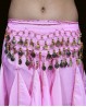 Cintura bambina di danza del ventre rosa pallido sequin oro