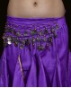 Ceinture enfant de danse orientale violette sequins or