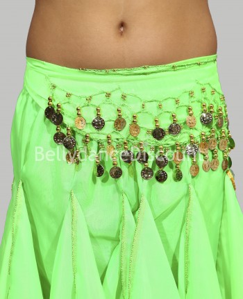Cinturón verde de danza del vientre para niña