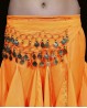 Ceinture enfant de danse orientale orange sequins or