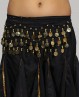 Ceinture enfant de danse orientale noire sequins or