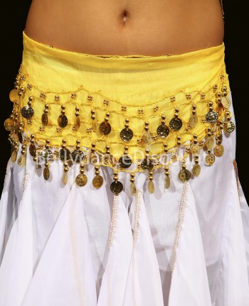 Cinturón amarillo de danza del vientre para niña