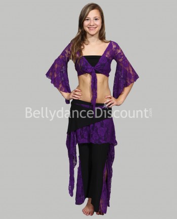 Tenue de cours de danse enfant dentelle violette