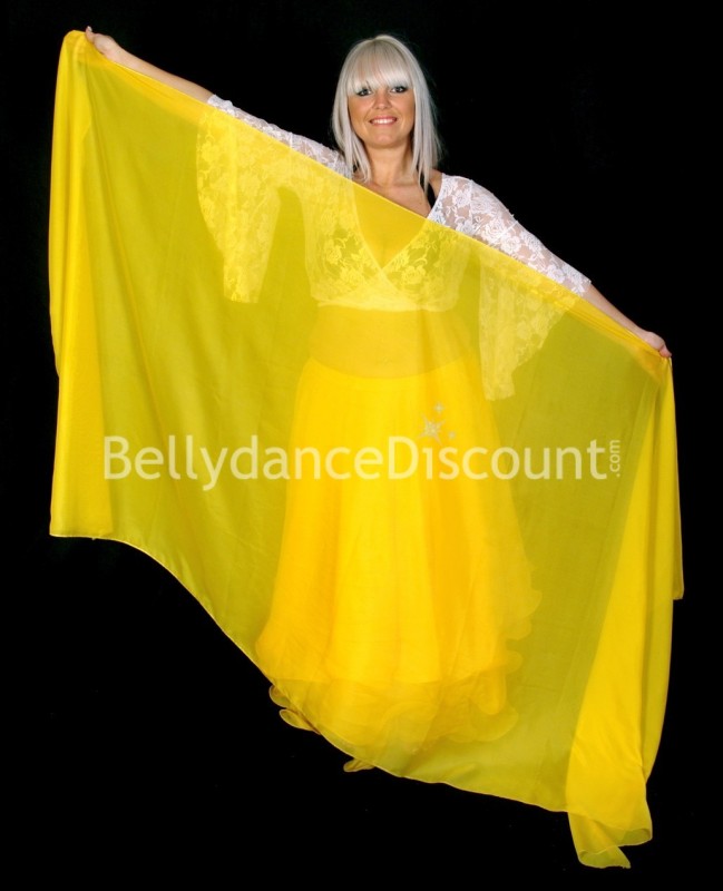 Yellow rectangular oriental dance veil 