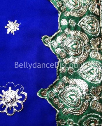 Sari für den Bollywood Tanz glänzend in Dunkelblau - Jaipur