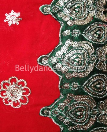 Sari für den Bollywood Tanz glänzend in Rot - Jaipur