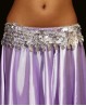 Oriental dance silver belt with sequins