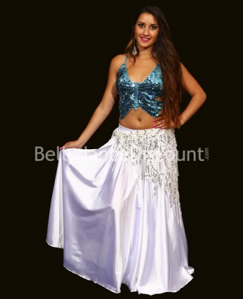 Top de danse orientale "papillon" bleu ciel