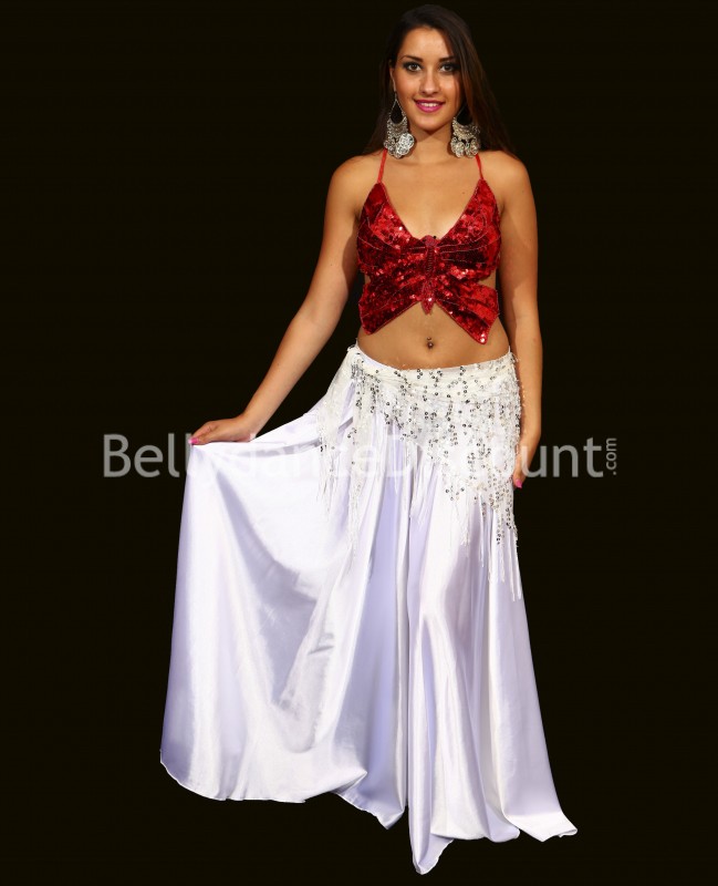 "Butterfly" oriental dance top red