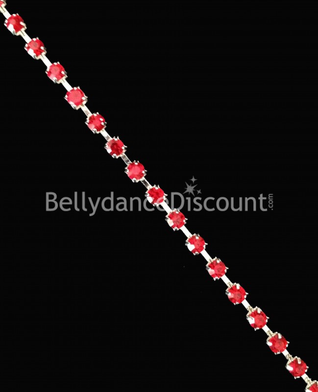Strass chain 1 meter red