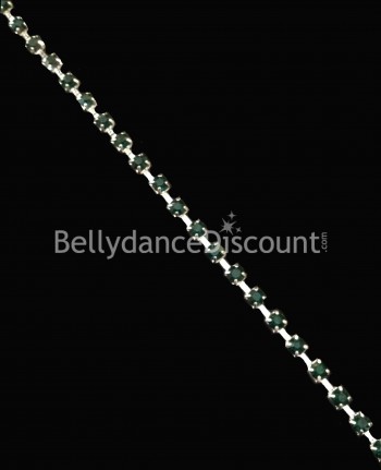 Cadena de brillantes (strass) 1 metro verde oscura