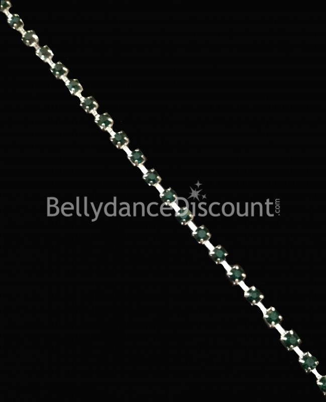 Catena di strass 1 metro verde scuro