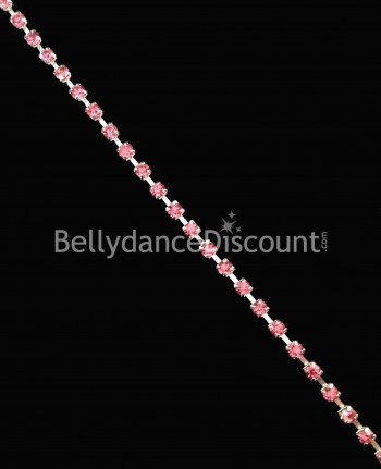Cadena de brillantes (strass) 1 metro rosa 