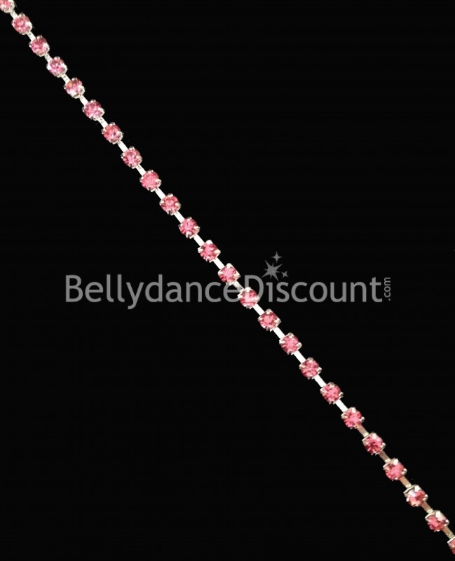Strass Kette 1 Meter in rosa