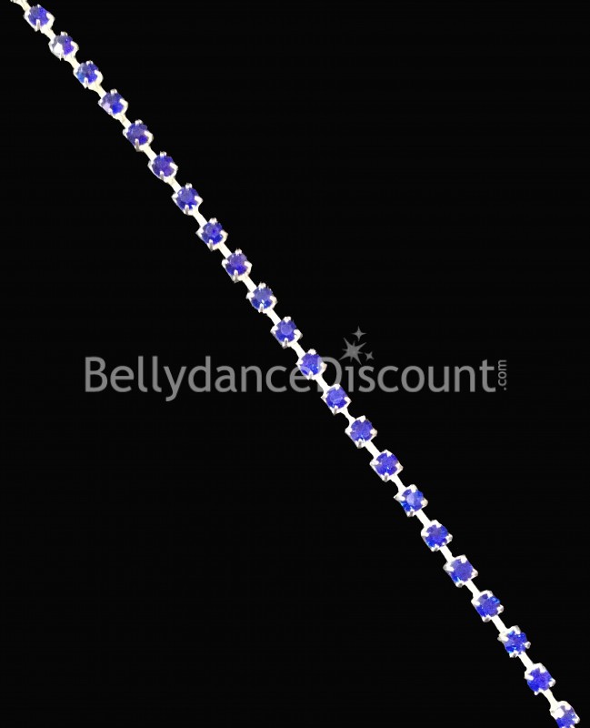 Strass chain 1 meter dark blue