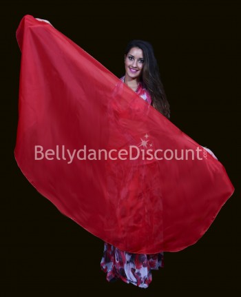 Rounded belly dance veil red