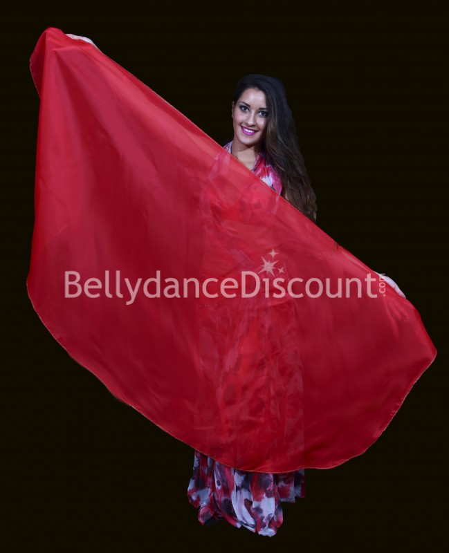 Voile circulaire de danse orientale rouge