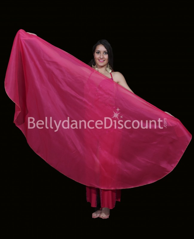 Rounded belly dance veil fuchsia