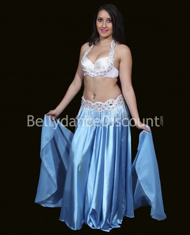 Voile circulaire de danse orientale bleu ciel