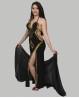Rounded belly dance veil black