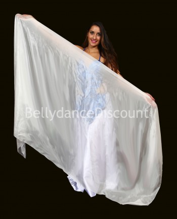 White rectangular  pure silk oriental dance veil 