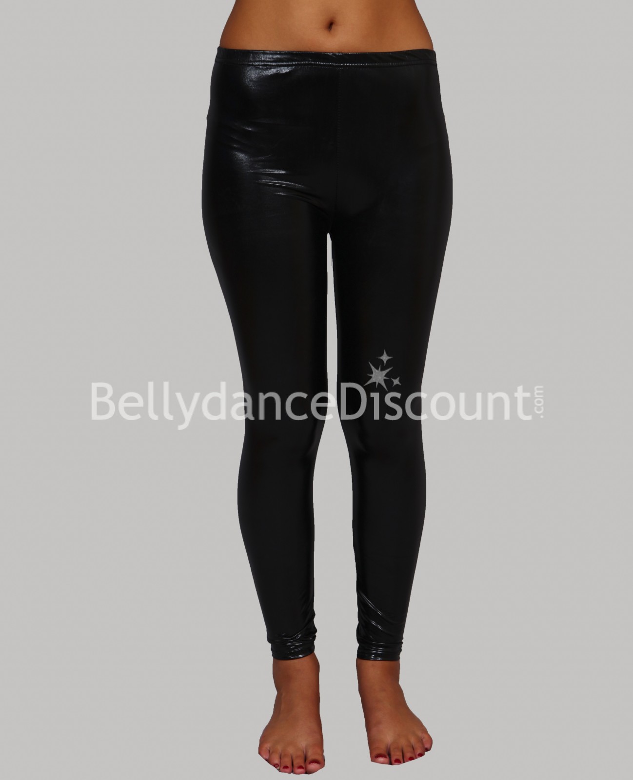Legging metálico negro para danza del vientre Legging metálico negro para danza del vientre