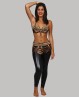 Legging metálico negro para danza del vientre
