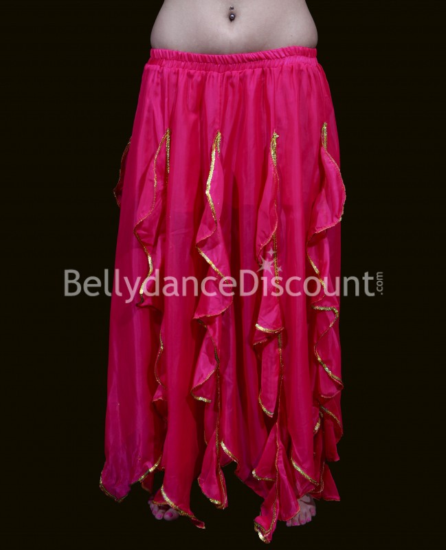 Falda fucsia de volantes para danza del vientre