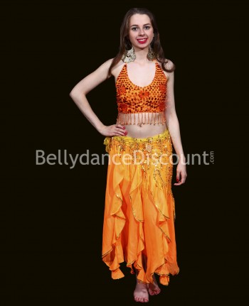 Ruffle Bellydance skirt orange