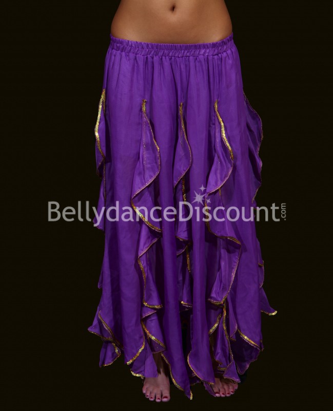 Jupe de danse orientale violette à volants