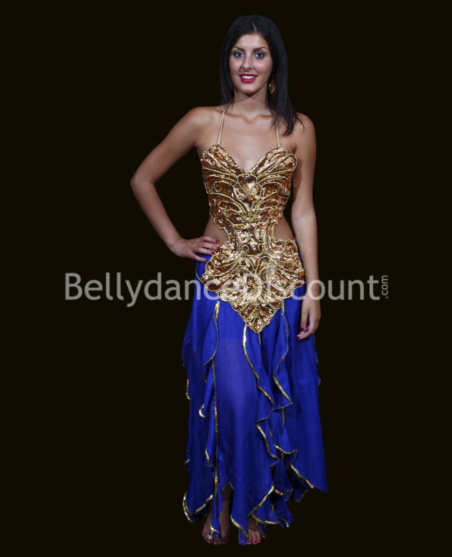 Ruffle Bellydance skirt dark blue