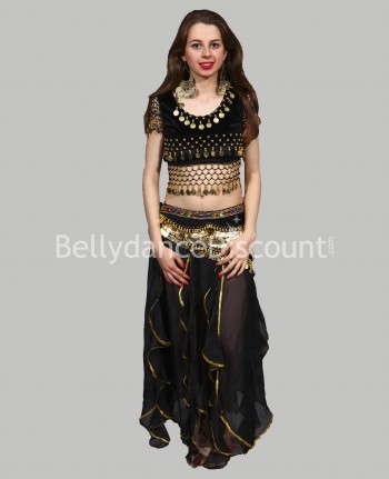 Ruffle Bellydance skirt black