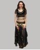 Falda negra de volantes para danza del vientre
