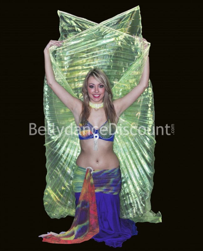 Yellow transparent belly dance Isis wings