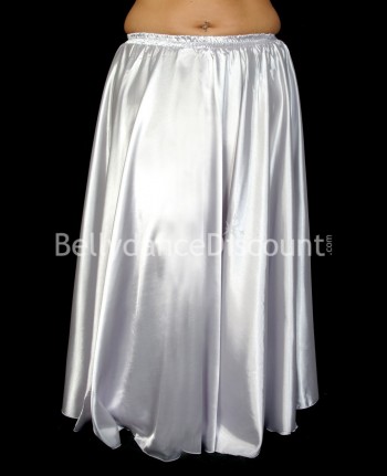 Silver belly dance satin skirt