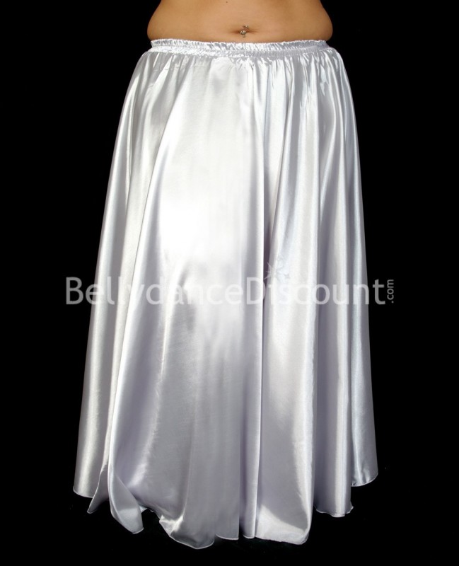 Jupe satin argent de danse orientale