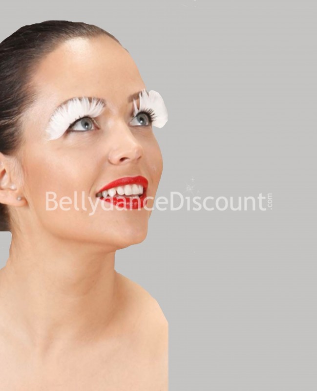 Falsches Wimpern Paar Federn in Weiß