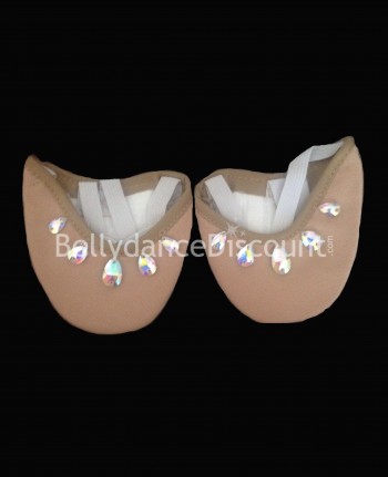 Demi-pointe dance shoes skin color large strass