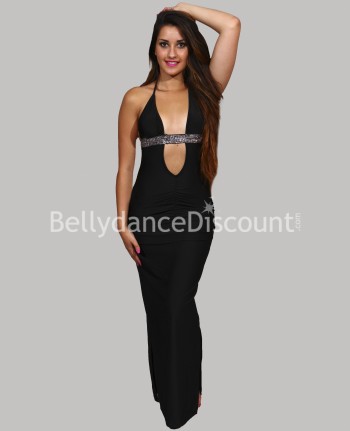 Lycra bellydance dress black and strass