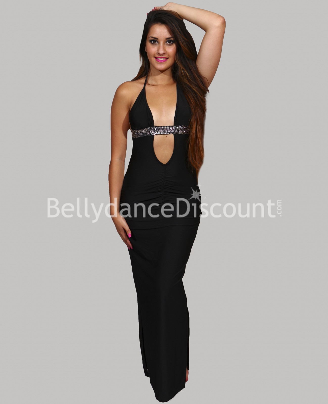 Lycra bellydance dress black and strass