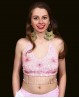 Top de danse orientale perlé rose pâle